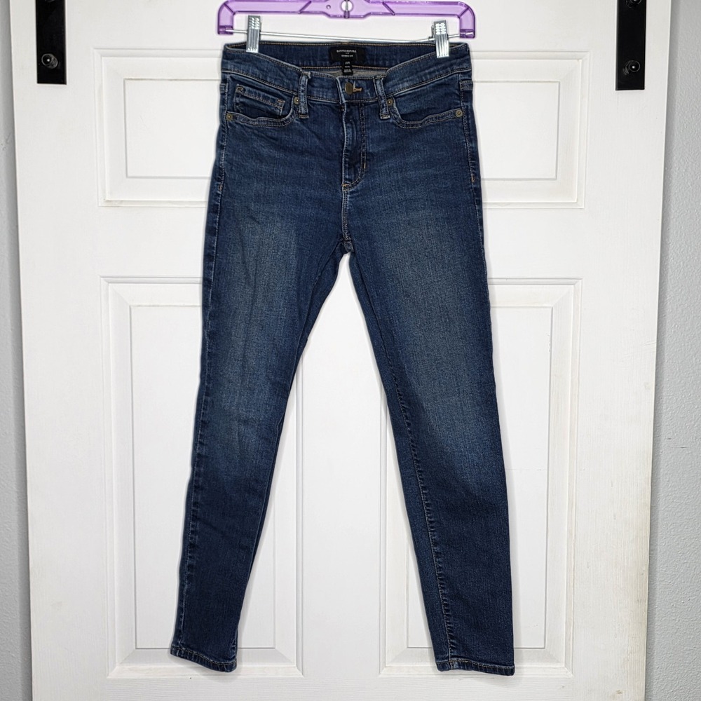 Banana Republic Skinny Jeans Womens Size 27/4 Petite Blue Med Wash Stretch 27x25